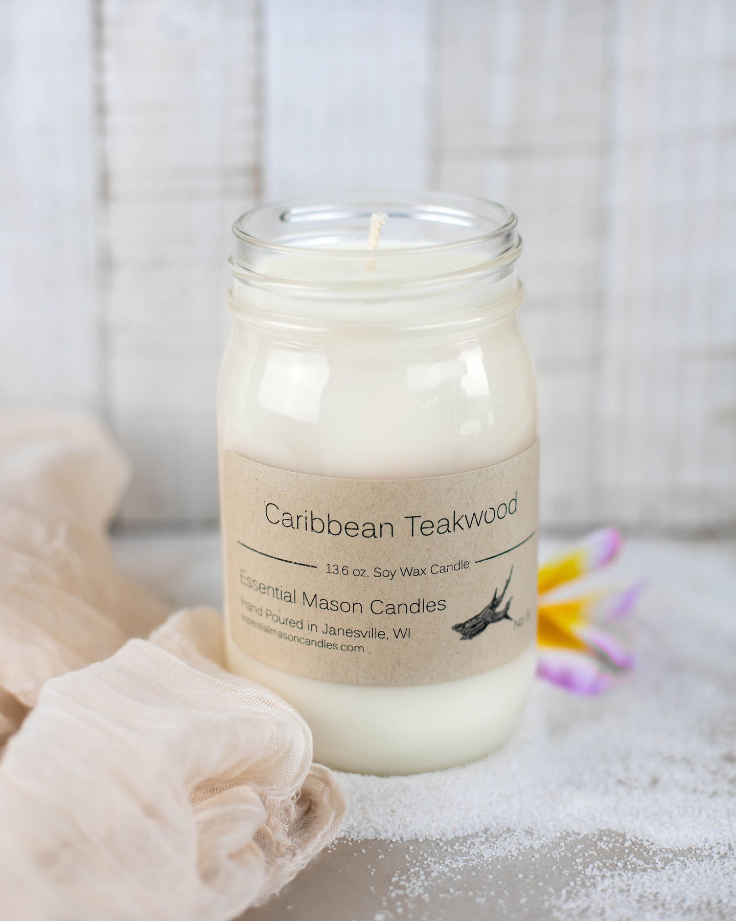 Soy Candle - Scented Candle - Caribbean Teakwood Candle