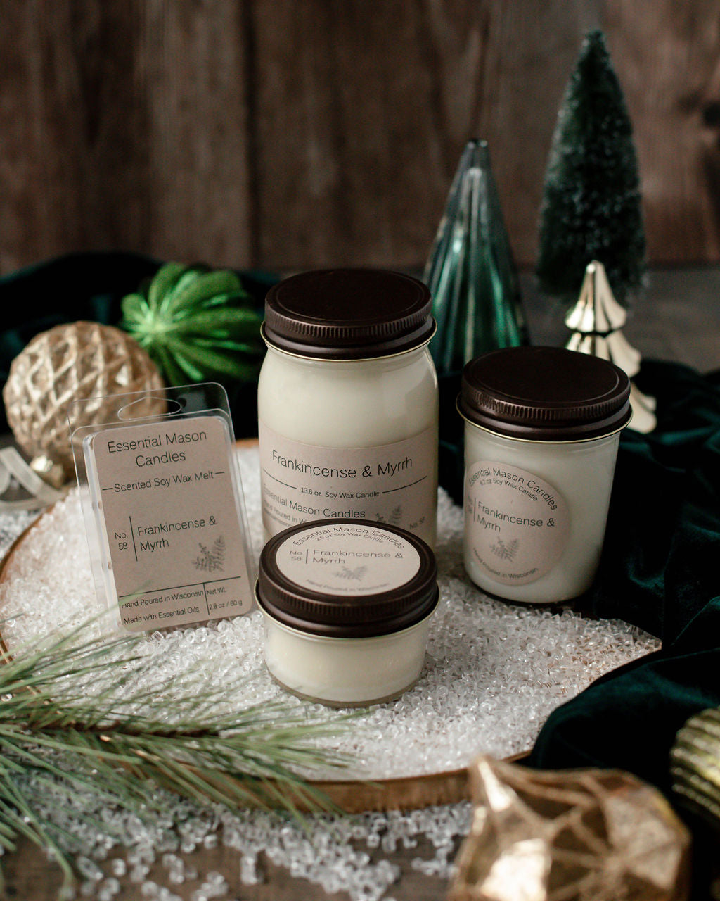 9 4hr+ Frankincense and Myrrh Long Lasting Tea Lights, Vegan Tea Lights