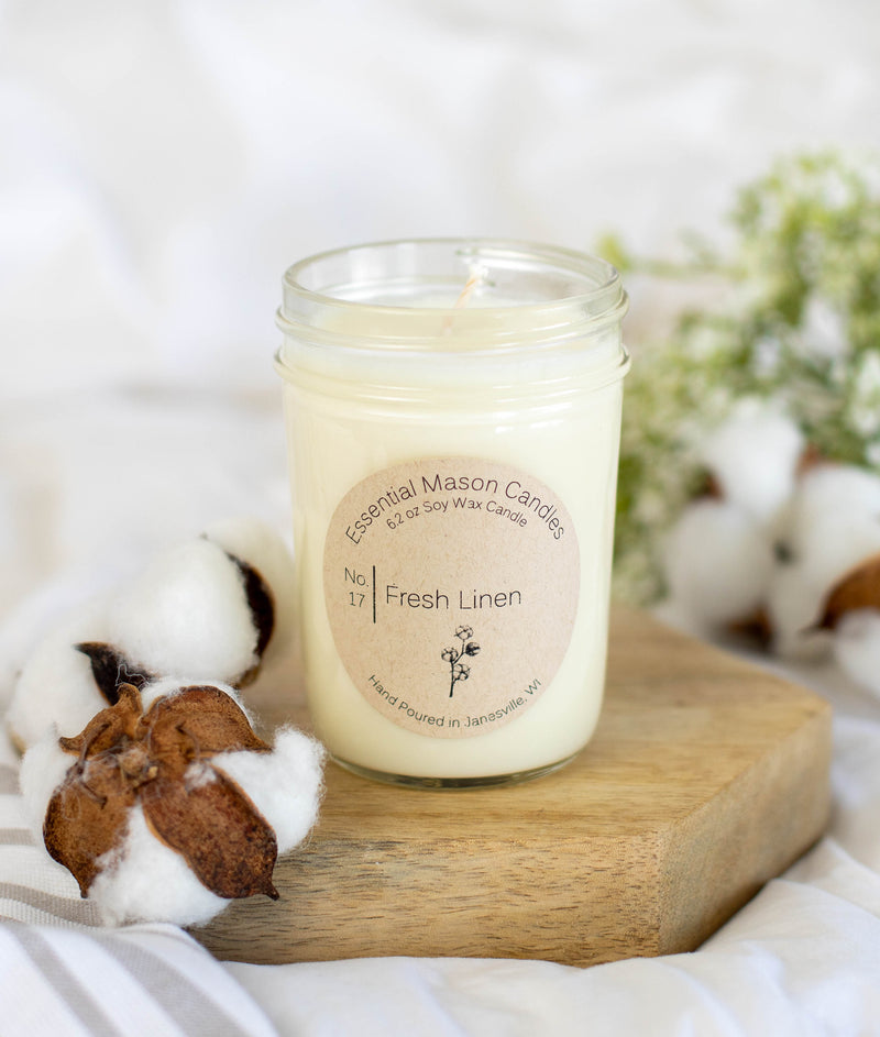 Fresh Linen Soy Candle - 6.2 oz