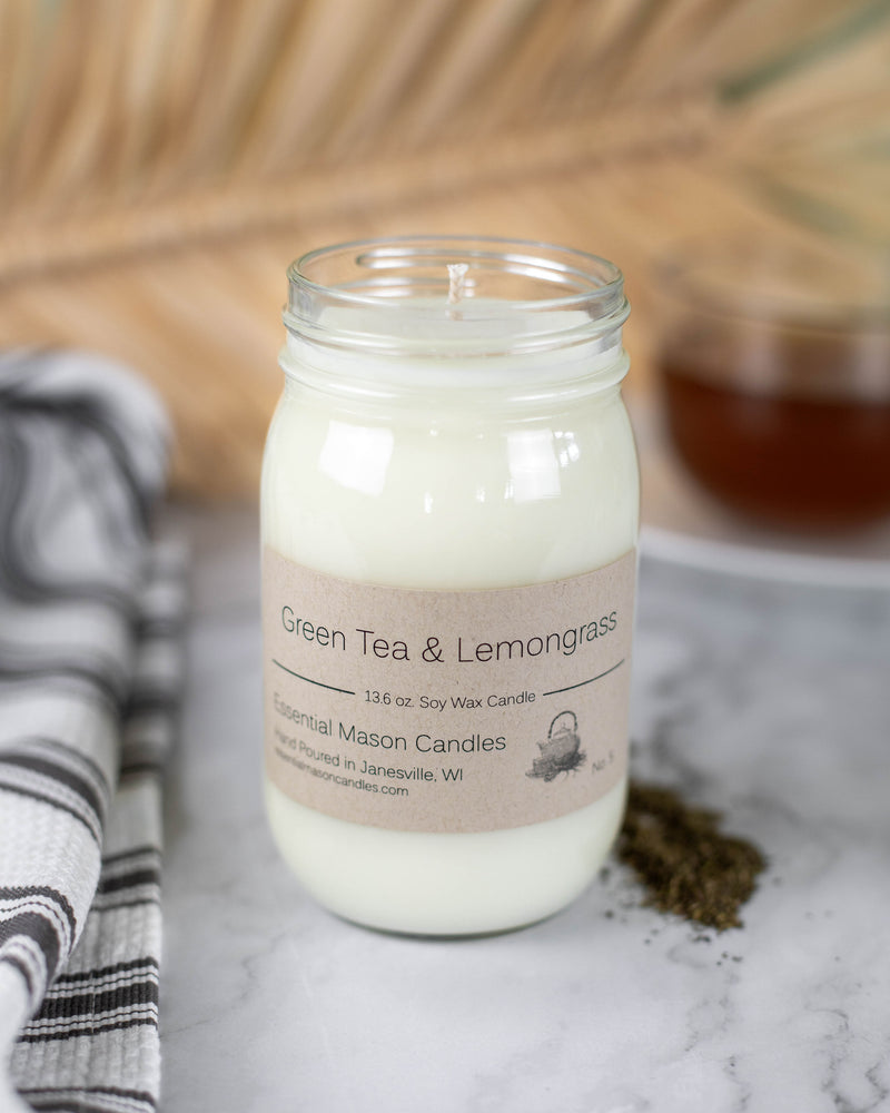 Green Tea & Lemongrass Soy Candle - 13.6 oz