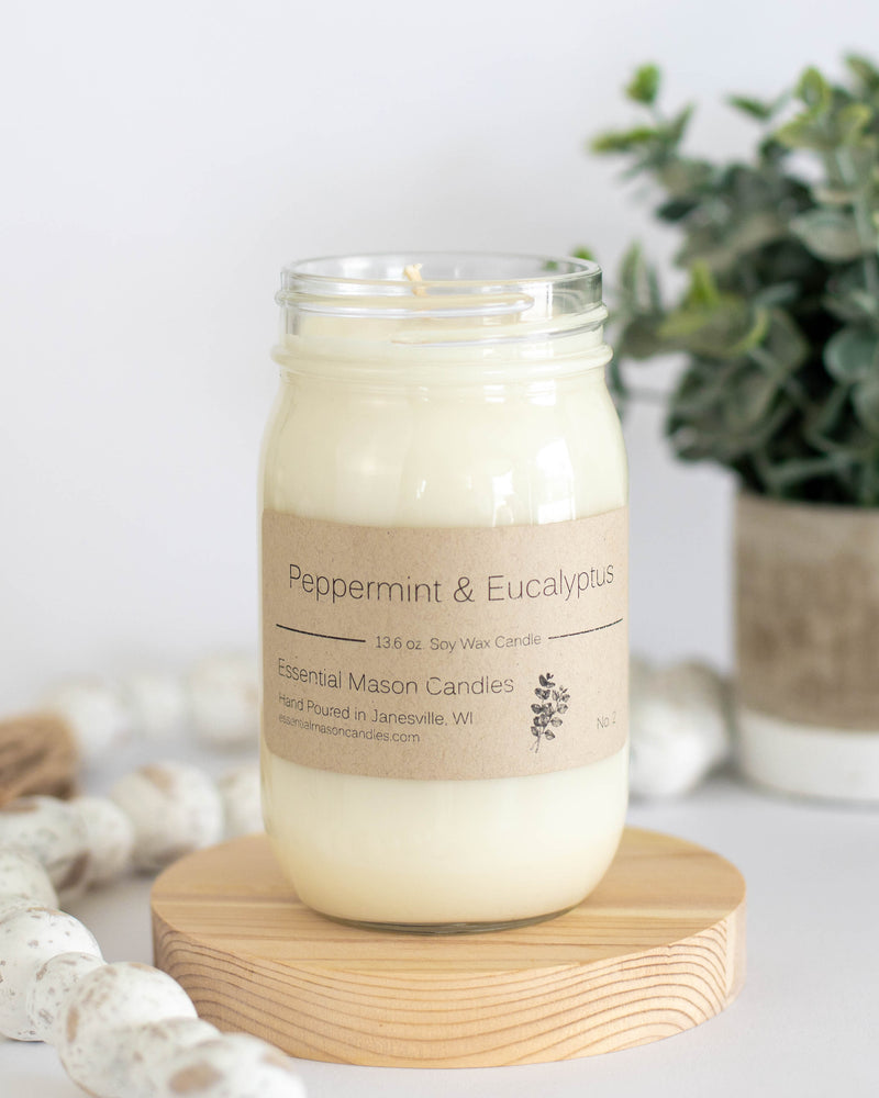 Peppermint & Eucalyptus Soy Candle - 13.6 oz