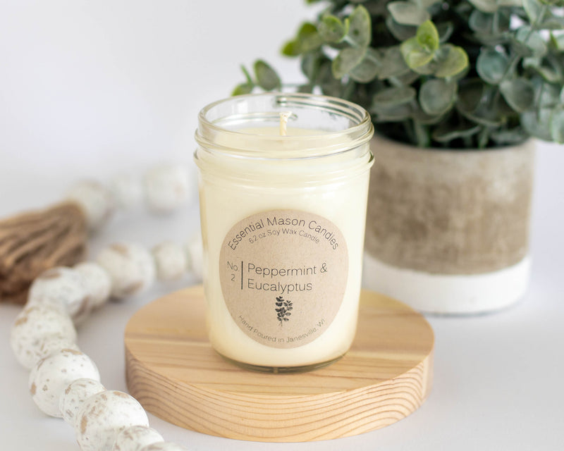 Peppermint & Eucalyptus Soy Candle - 6.2 oz