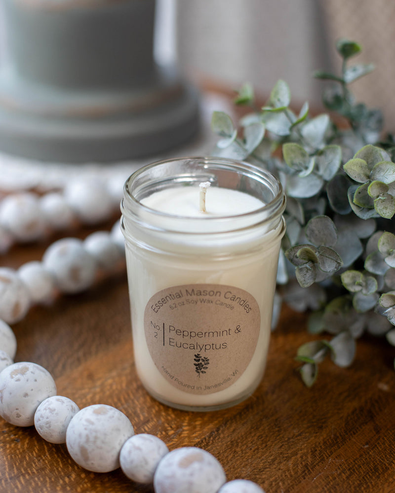 Peppermint & Eucalyptus Soy Candle - 6.2 oz